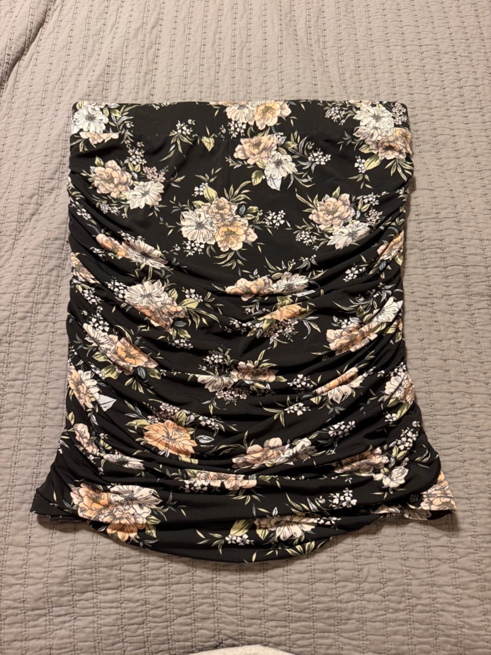 Torrid Size 0 Floral Print Shirred Jersey Knit Mini Skirt Lined